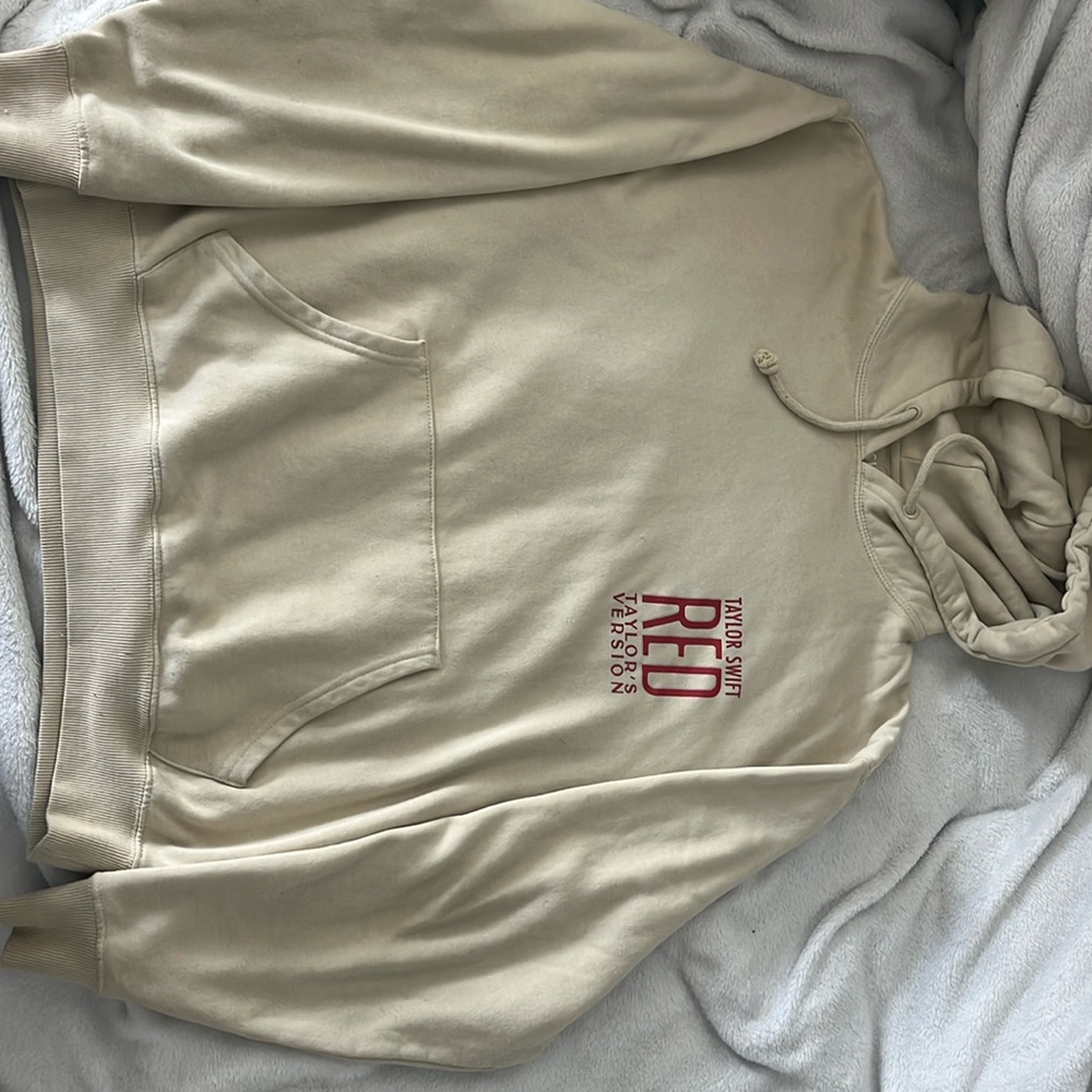 Official Taylor Swift Red TV album cover cream hoodie, large